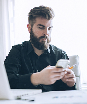 man using his phone